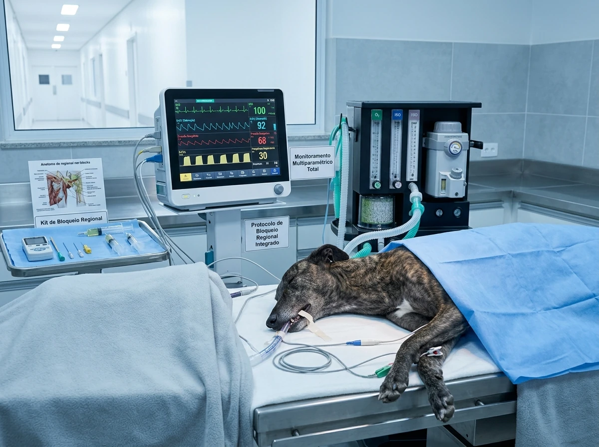 Monitoramento anestésico veterinário na Agro Curió Clínica Veterinária em São José dos Campos
