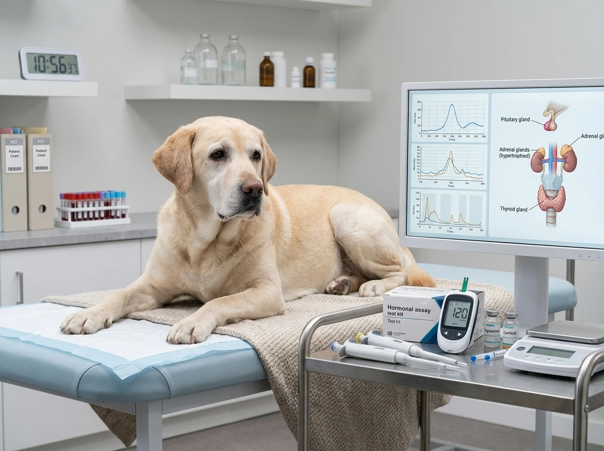Avaliação endocrinológica veterinária realizada na Agro Curió Clínica Veterinária em São José dos Campos