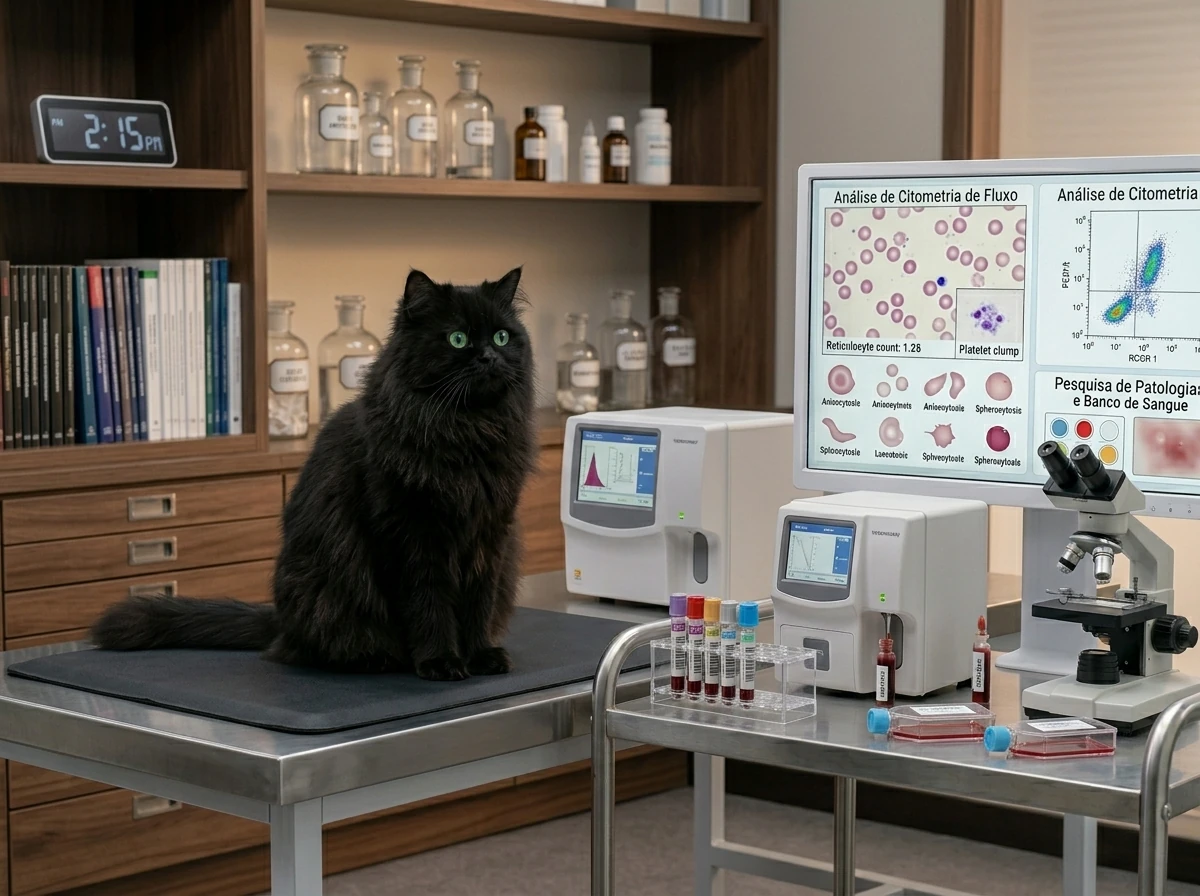 Análise laboratorial de hematologia veterinária na Agro Curió Clínica Veterinária em São José dos Campos