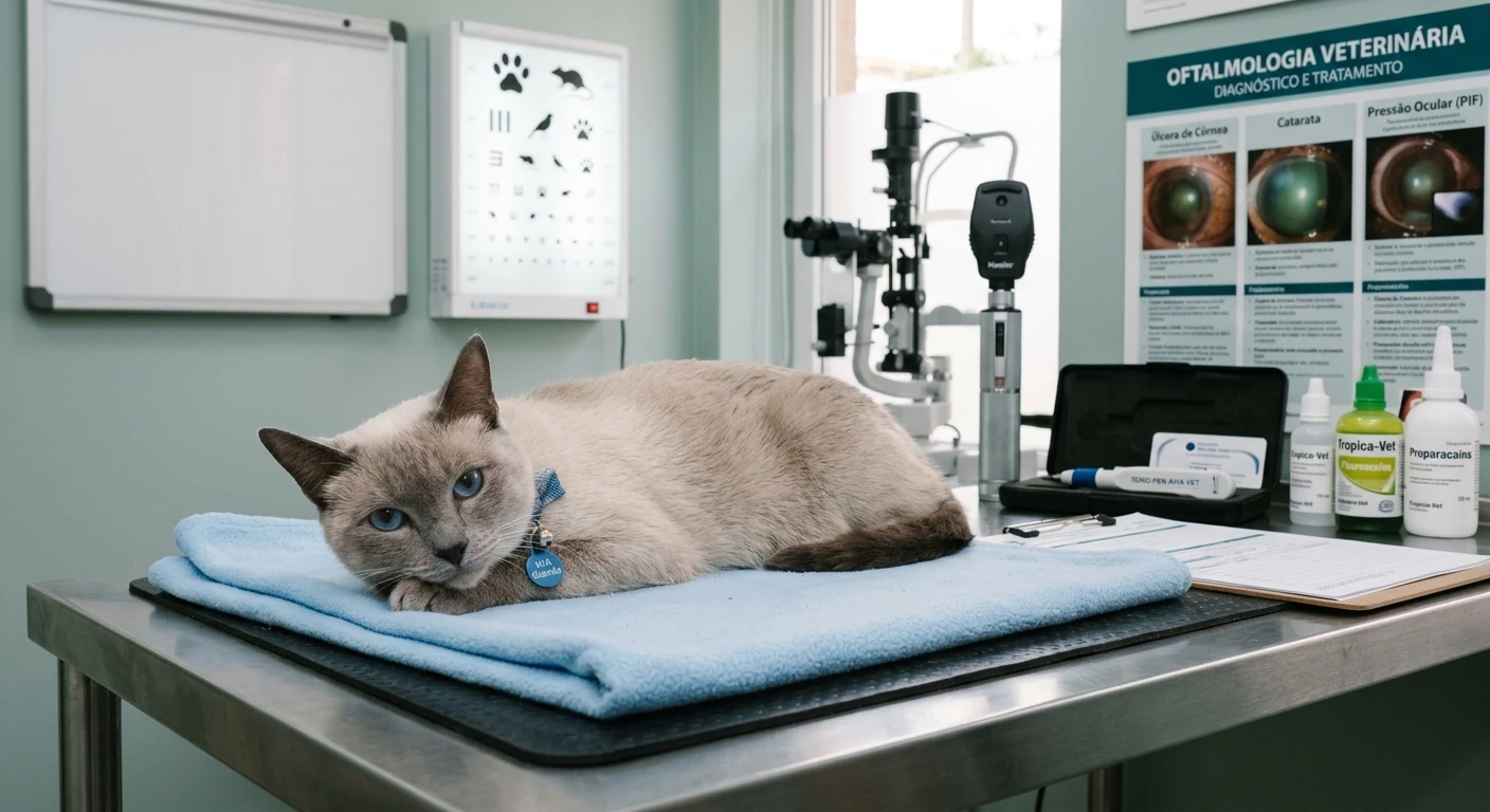 Avaliação de Oftalmologia Veterinária em cães e gatos na Agro Curió Clínica Veterinária